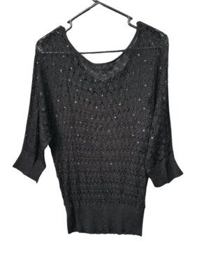 ❤️3/$12  Bebe Black Sweater Y2K Bling Women's large